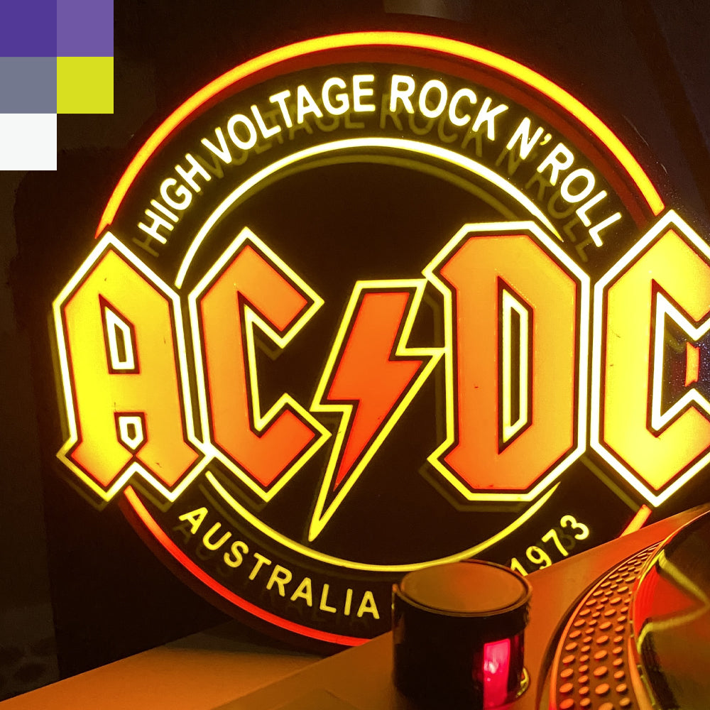 Caja de Luz AC/DC Australia 1973 3D High Voltage!