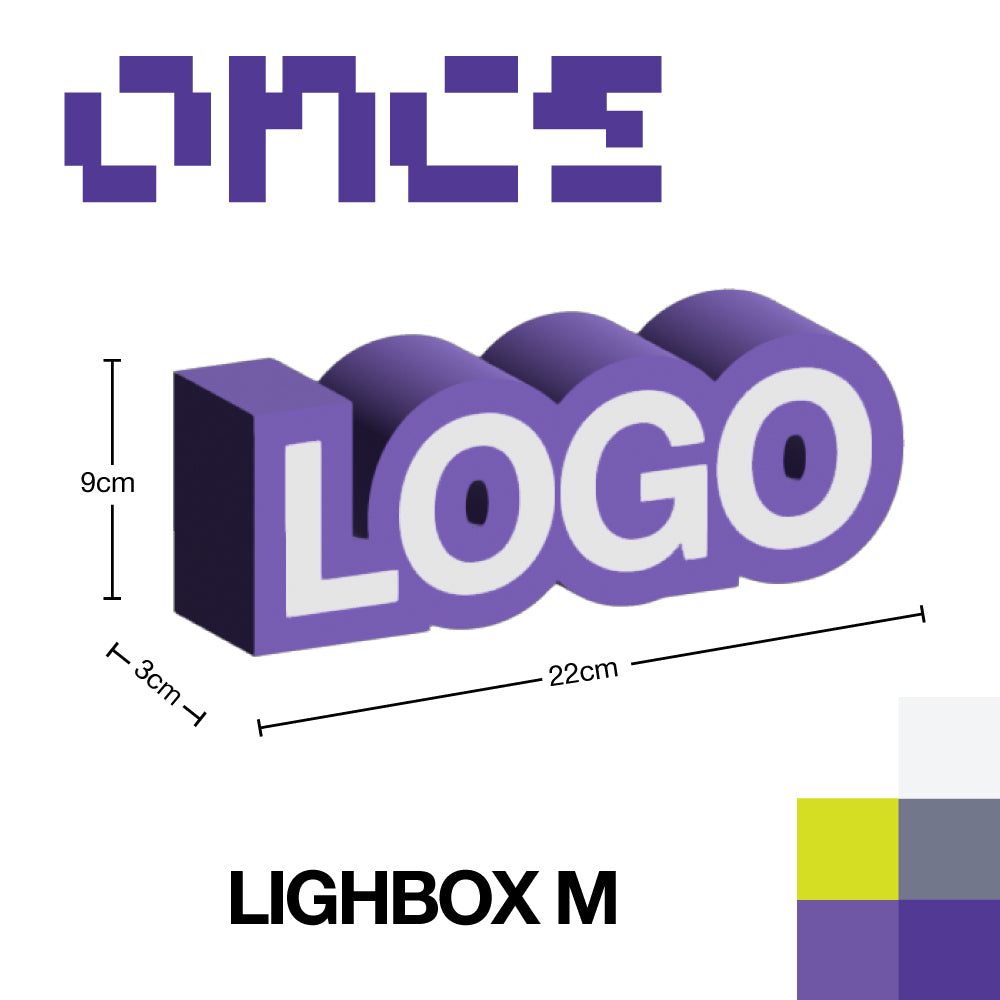 Caja de Luz 3D Personalizada con logo o nombre Mediana