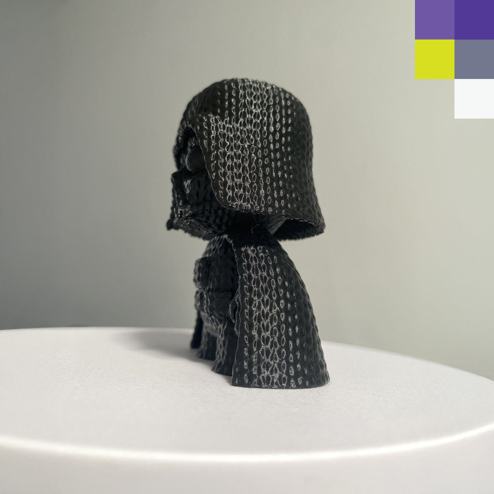 Mini figura Darth Vader estilo tejido impresa en 3D