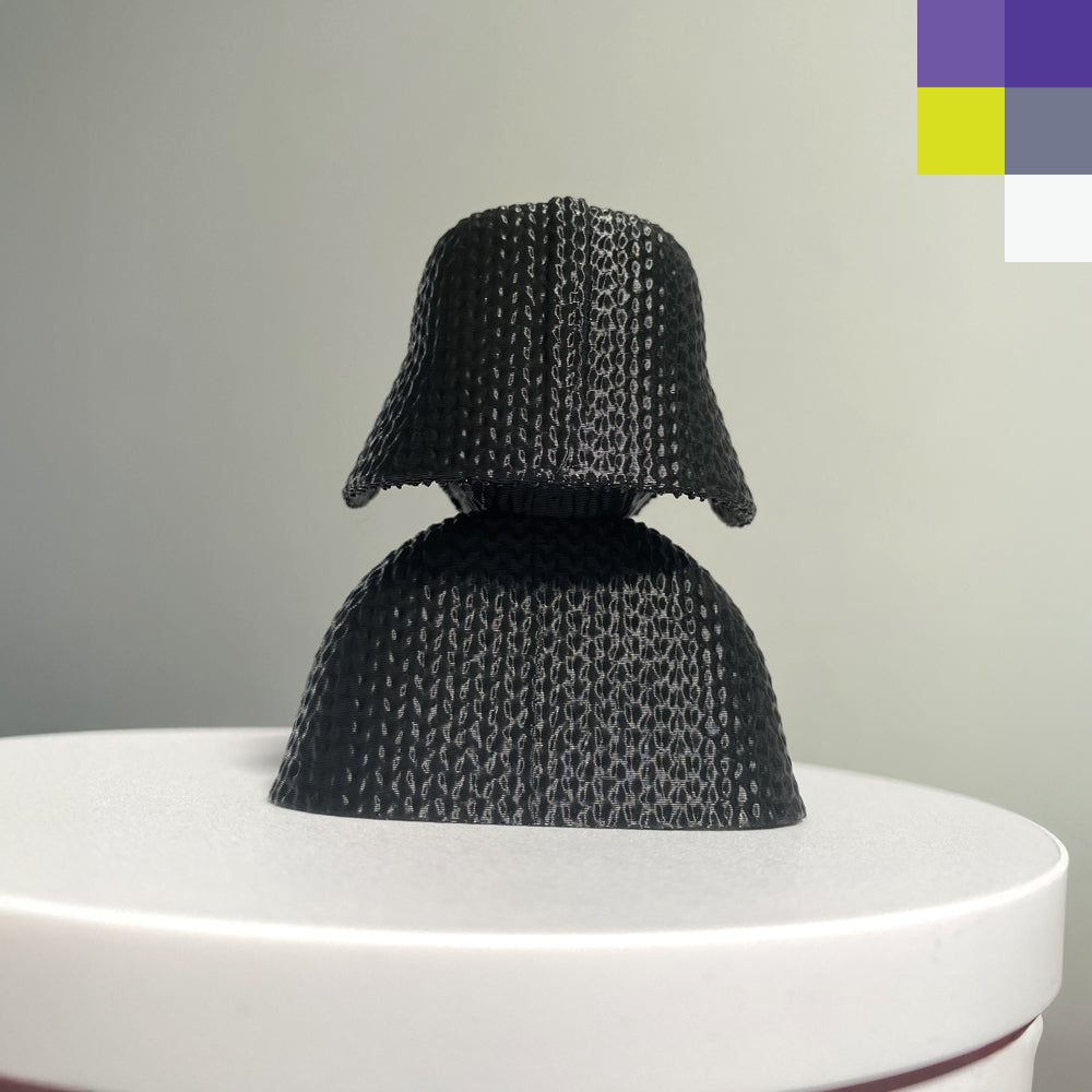 Mini figura Darth Vader estilo tejido impresa en 3D
