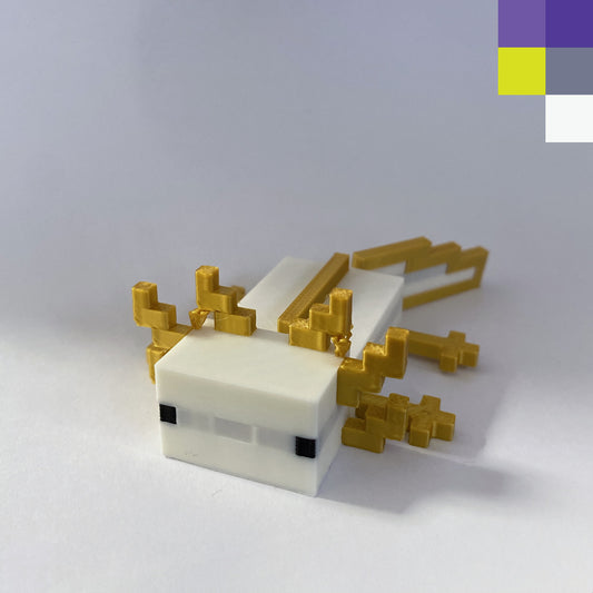 Mini figura de Axolotl / Ajolote impresa en 3D