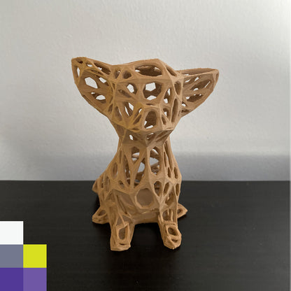 Figura de Perrito Chihuahua estilo Voronoi