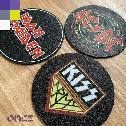 3 Coasters / Porta vasos 3D Hard Rock 80s (Set de 3)