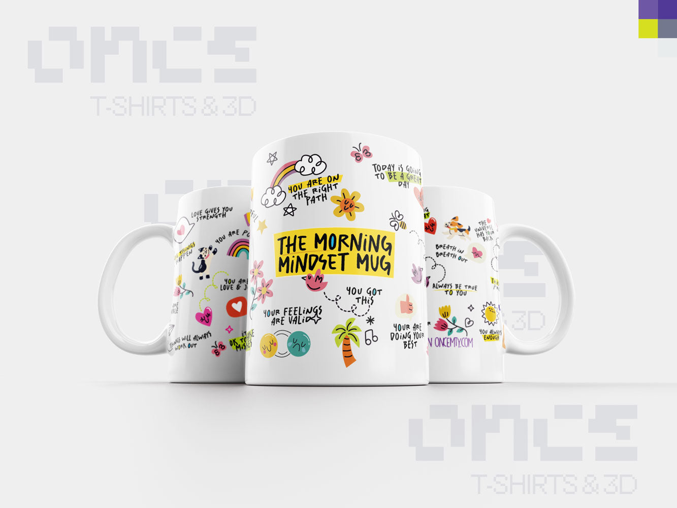 The Morning Mindset Mug & Mi taza de la buena Vibra / Paquete de 2 tazas