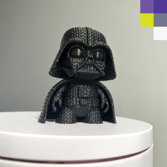Mini figura Darth Vader estilo tejido impresa en 3D