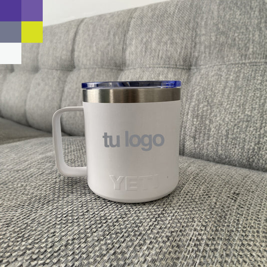 12 Tazas de aluminio 14oz con logotipo o nombre grabado en láser
