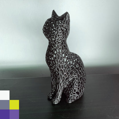 Figura de Gato estilo Voronoi Black