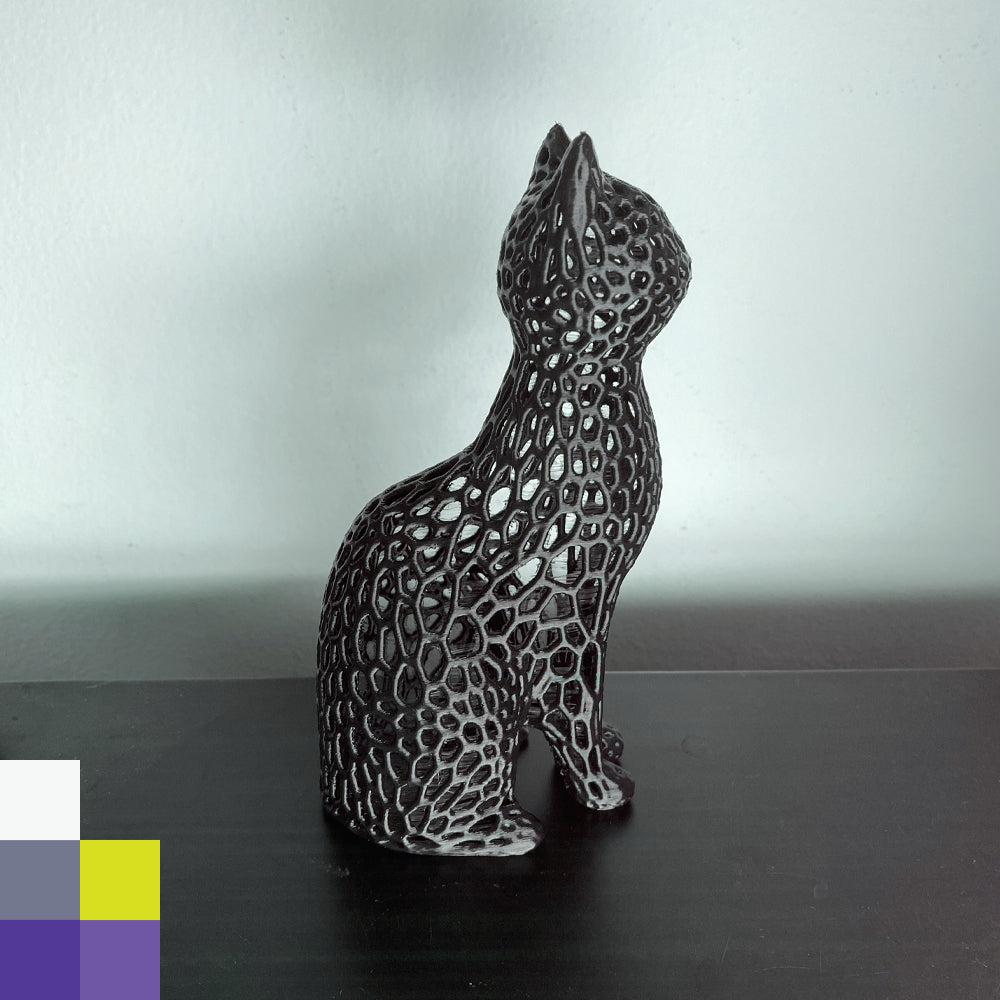 Figura de Gato estilo Voronoi Black
