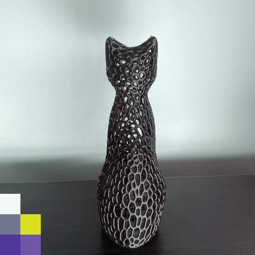 Figura de Gato estilo Voronoi Black