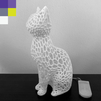 Figura de Gato estilo Voronoi Iluminado